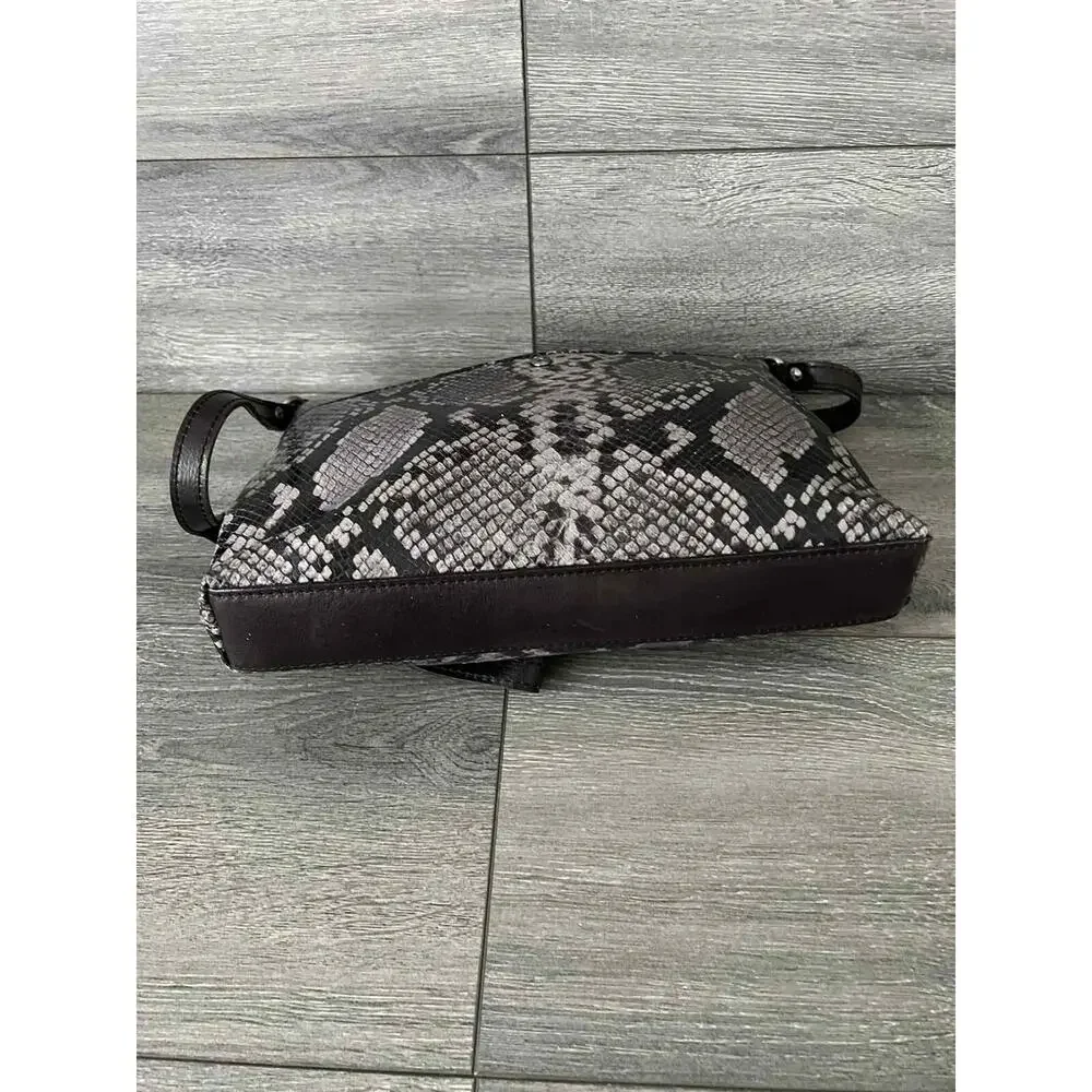 Patricia Nash Leather Kenilworth Crossbody Smoke Python Bag A551744